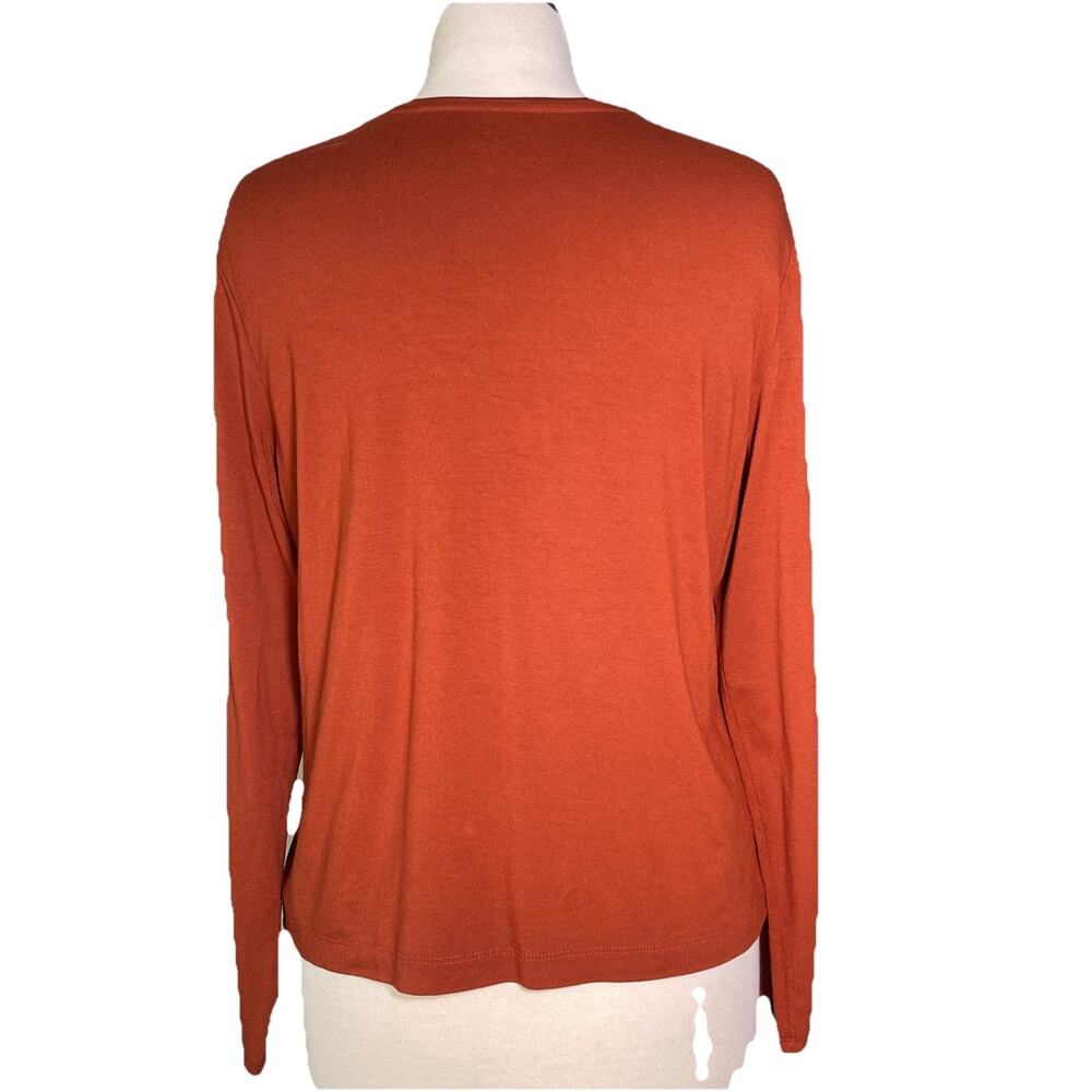 Women’s Chico’s Ultimate Tee Long Sleeve Rust Size 2/ LG- EUC - Picture 4 of 5